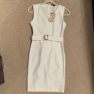 NWT White Gucci Belted Cocktail Dress